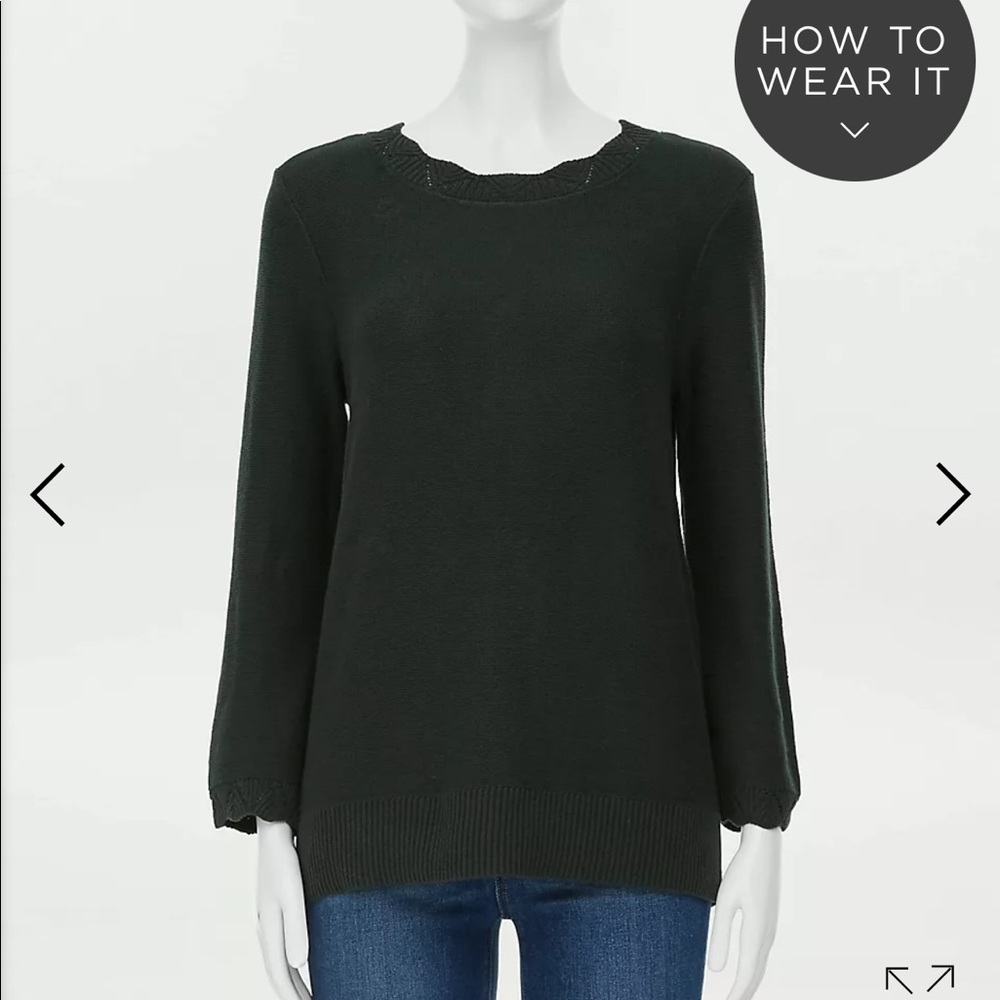 LOFT Outlet Green Sweater Large